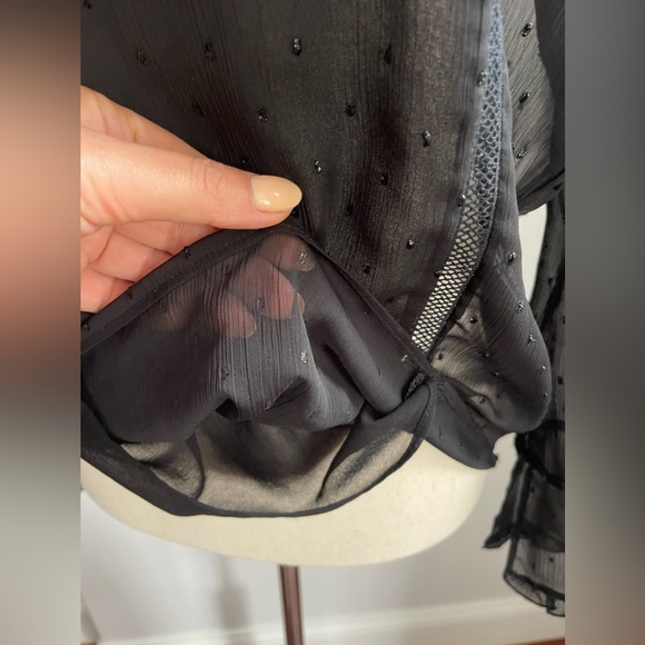Zara Black Semi Sheer Blouse - Picture 9 of 10